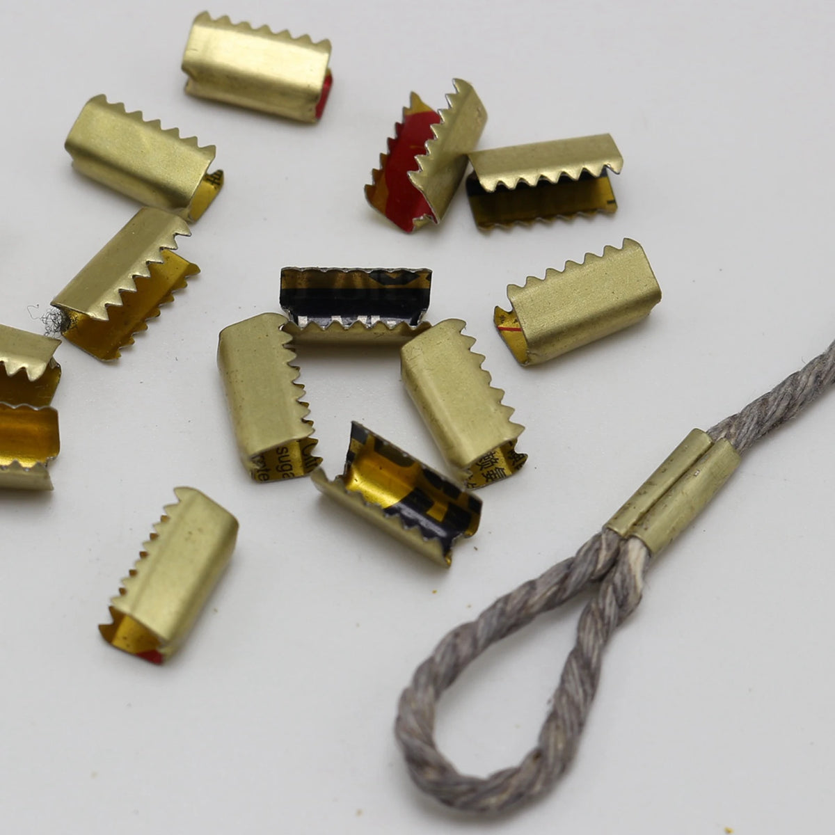 200-Pack Silver Fold Over Crimp Tube Connectors 5×12mm | 2mm Cord Jewelry Crimp Connector QXL