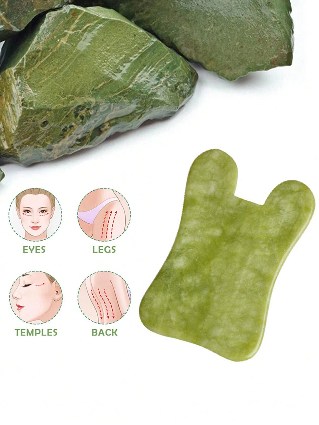 Natural Jade Gua Sha Board – Face Lifting & Skin Firming Jade Gua Sha Board QXL