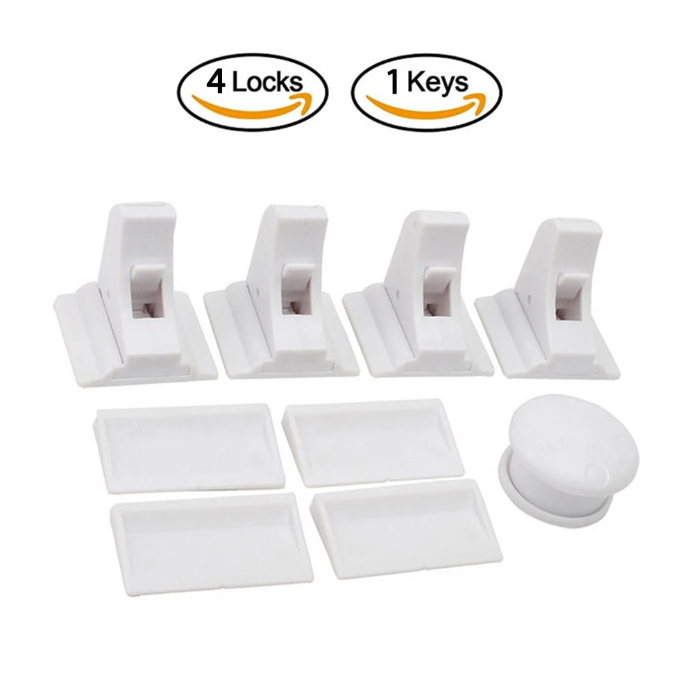 Magnetic Baby Cabinet Locks | 12-Pack Child Safety Drawer Latch Baby Safety Lock QXL A61 4 Locks 1 Keys