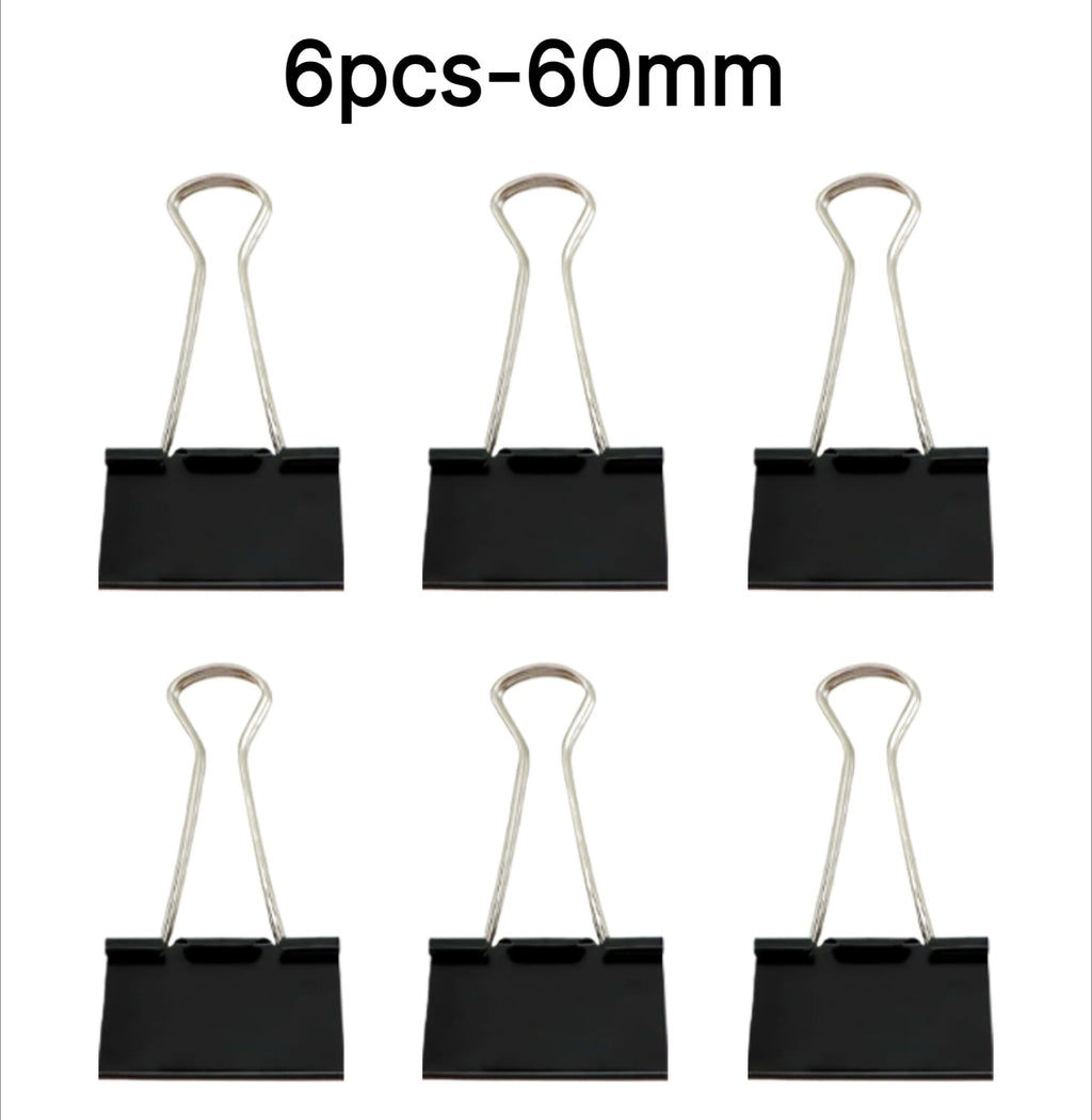 Extra Large 50/60mm Binder Clips | Heavy Duty Paper Clamps Binder Clips QXL 6pcs-60mm