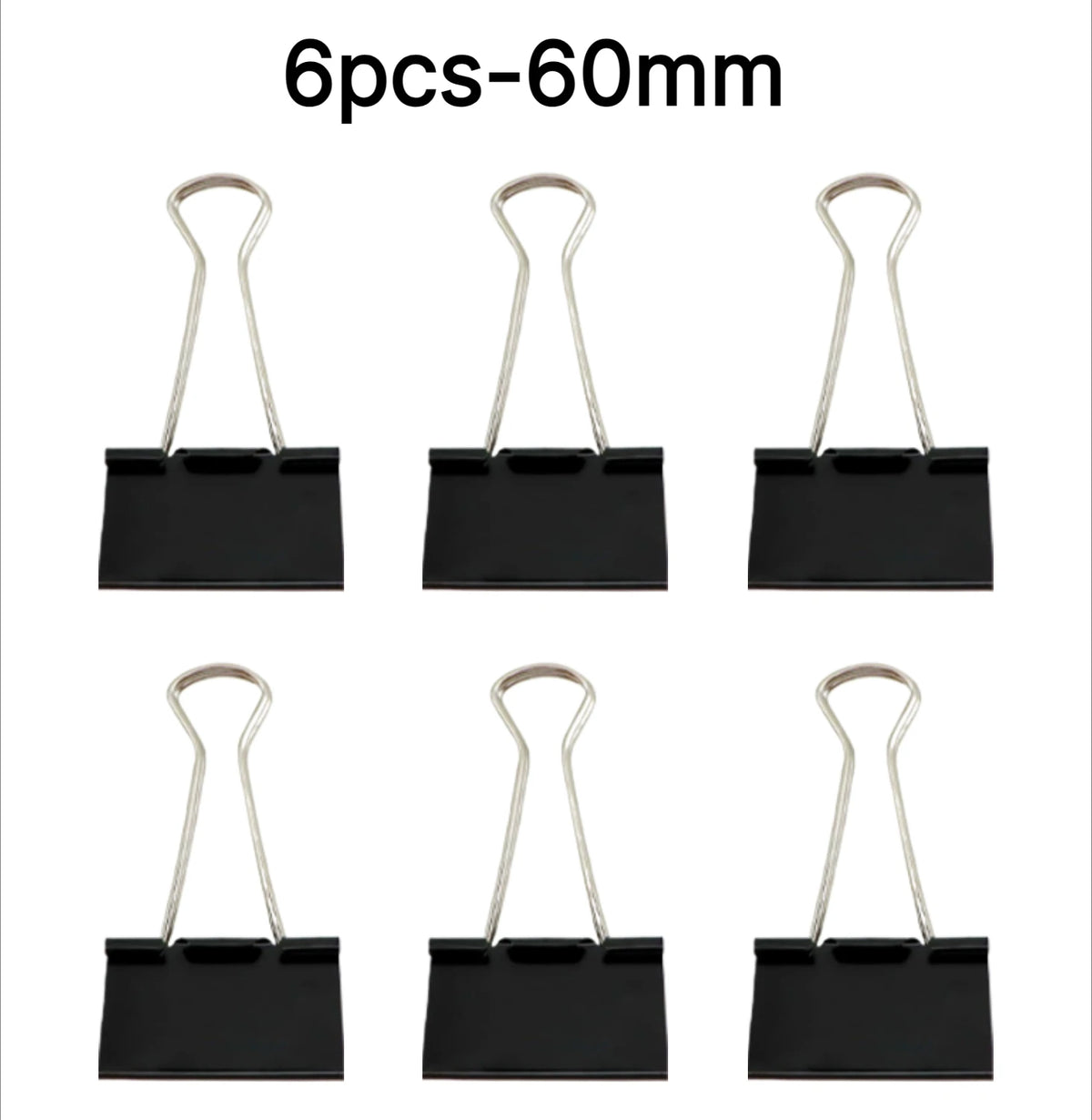 Extra Large 50/60mm Binder Clips | Heavy Duty Paper Clamps Binder Clips QXL 6pcs-60mm