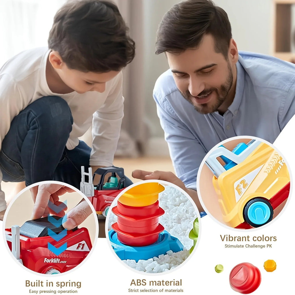 Engineer Forklift & Mine Truck Construction Toy | Ages 3–6 Construction Toy Set QXL