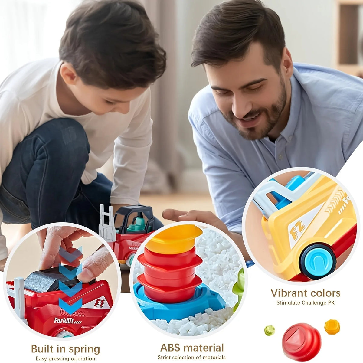 Engineer Forklift & Mine Truck Construction Toy | Ages 3–6 Construction Toy Set QXL