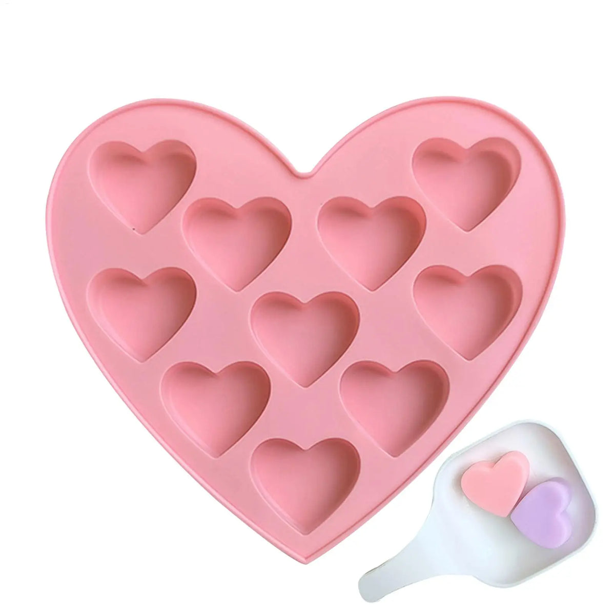 Heart Silicone Chocolate Mold – Candy, Jelly & Ice Cube Tray Silicone Baking Mold QXL