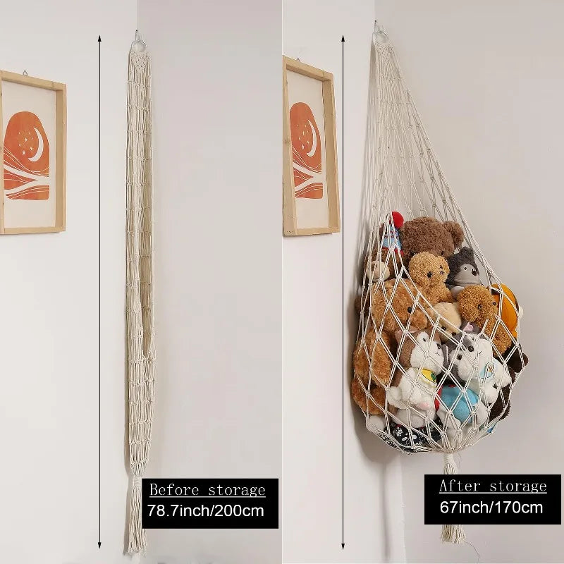 Large Stuffed Animal Hammock | Hanging Toy Storage Net Toy Storage Hammock QXL