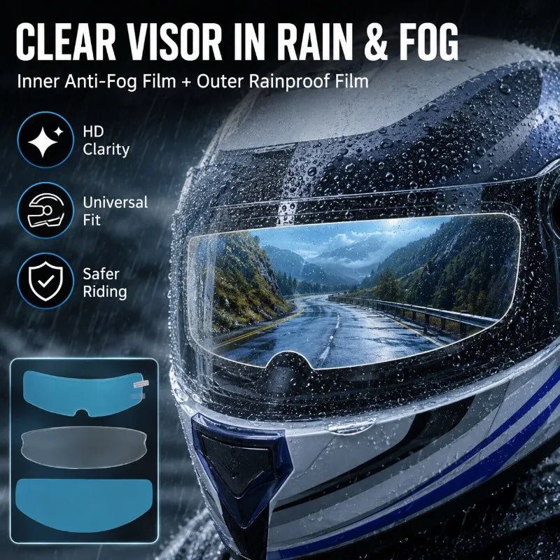 Motorcycle Helmet Anti-Fog & Rainproof Visor Film – Universal Helmet Visor Film QXL