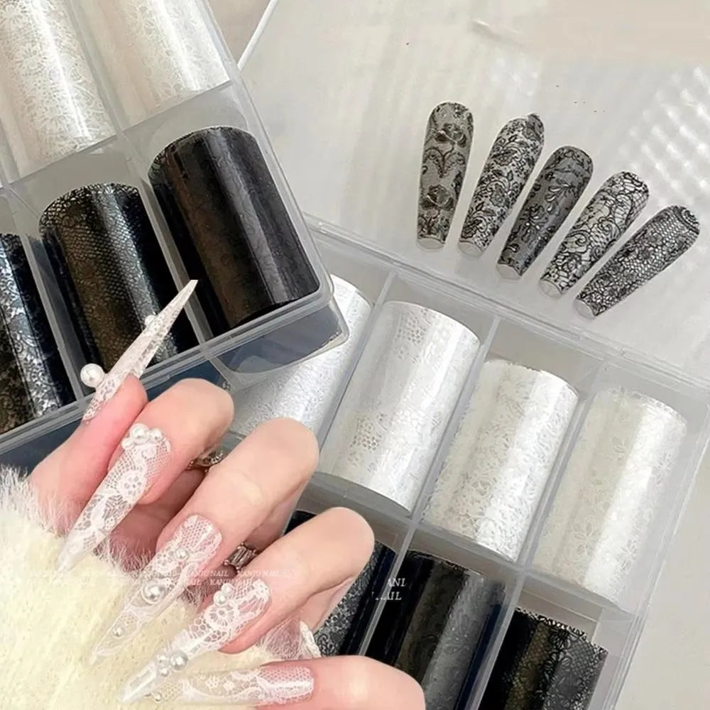 Nail Foil Stickers – Lace, Leopard & Sequin Designs Nail Foil Stickers QXL