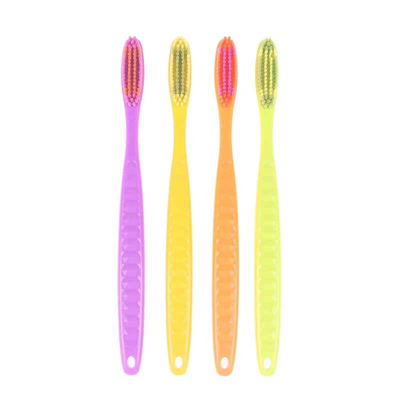 4-Pack Adult Long Head Toothbrush | Deep Clean Soft Bristles Adult Toothbrush Set QXL