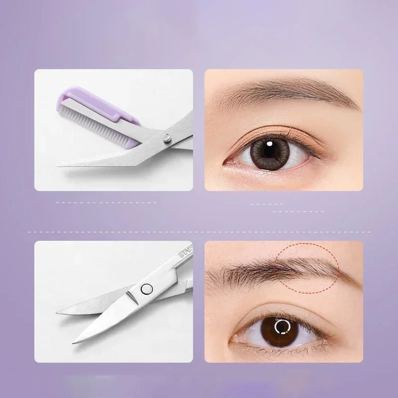 3-Piece Eyebrow Scissors, Razor & Comb Trimming Set Eyebrow Trimming Set QXL