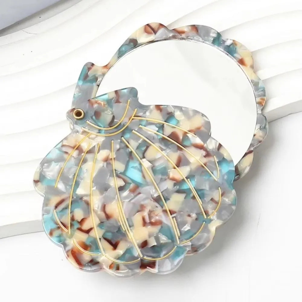 Shell Shape Folding Travel Makeup Mirror | Acetic Acid Compact Travel Mirror QXL