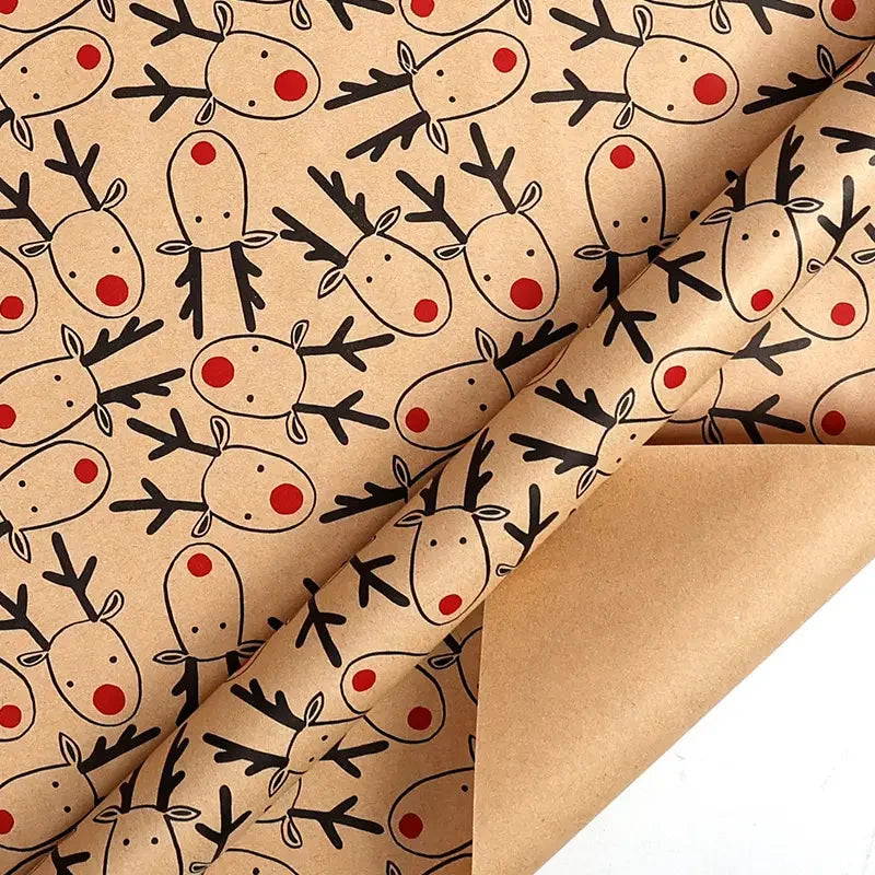 Vintage Reindeer Wrapping Paper Extra Large Roll | Xmas Gift Gift Wrapping Paper QXL