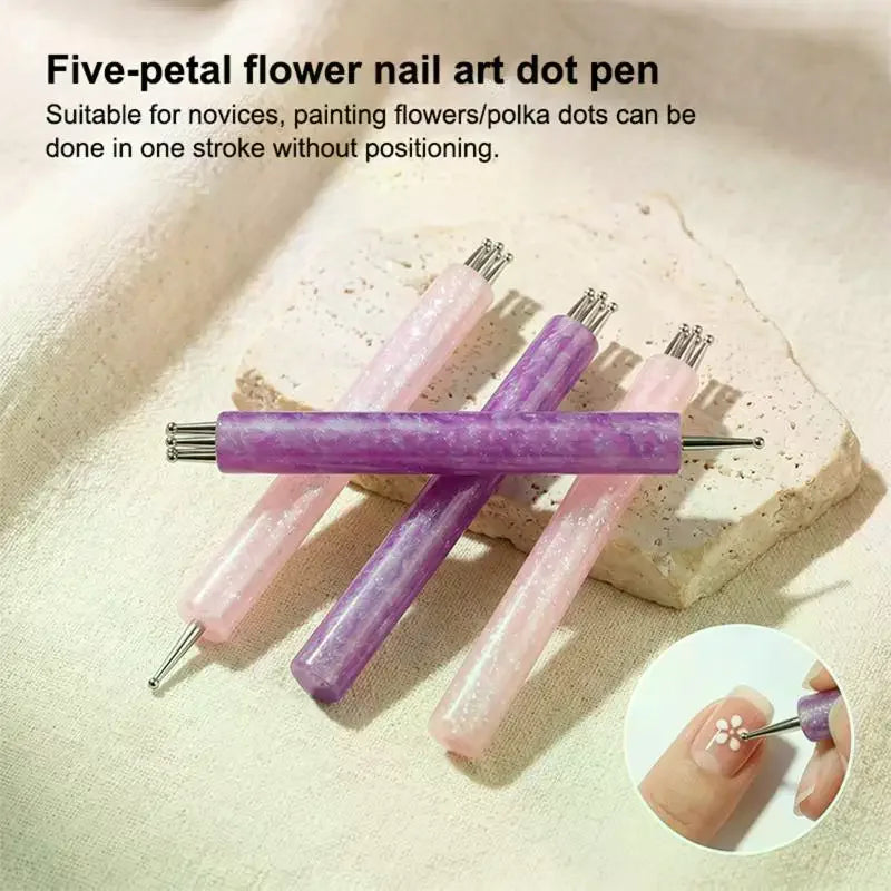 5-Petal Nail Dotting Tool | DIY Flower Nail Art Pen 1.8mm Nail Dotting Pen QXL