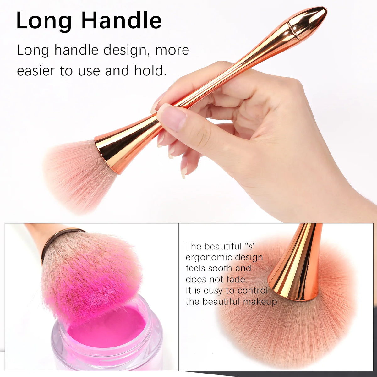 6-Style Makeup & Nail Dust Brush Set | Kabuki Blush Kit Makeup & Nail Brush Set QXL