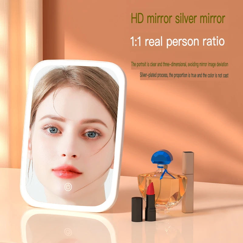 Adjustable LED Desktop Makeup Mirror | Foldable Vanity LED Makeup Mirror QXL
