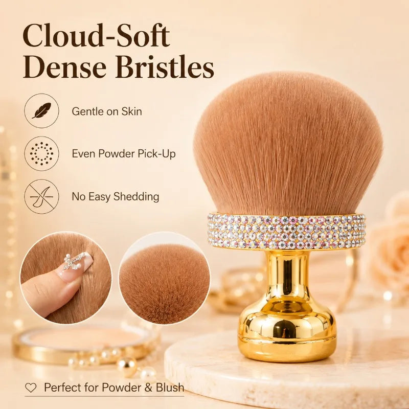 Large Mushroom Kabuki Brush | Powder & Blush Makeup Tool Kabuki Makeup Brush QXL