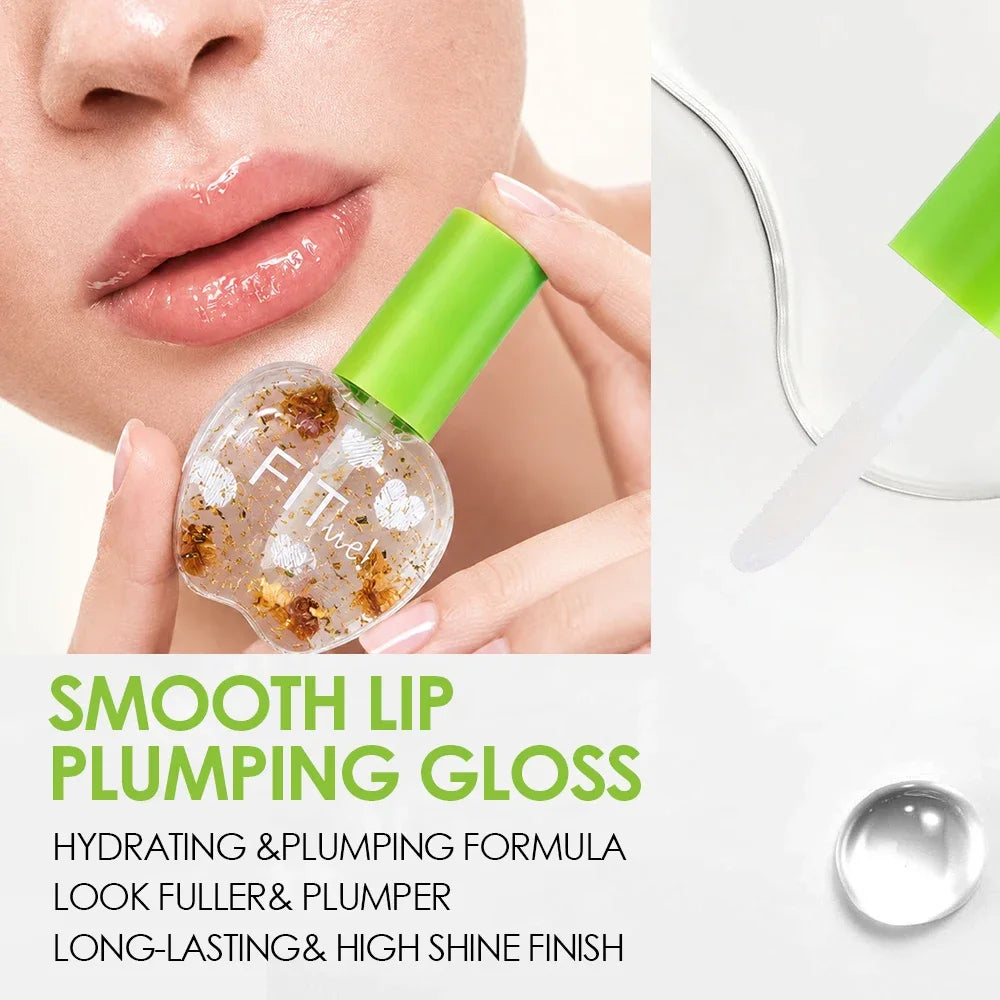 Julystar Gold Leaf Clear Lip Oil | Non-Sticky Glossy Lip Gloss Lip Oil Gloss QXL