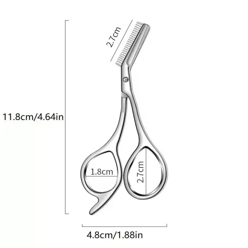 Eyebrow Trimming Scissors with Comb | Stainless Steel Eyebrow Scissors QXL