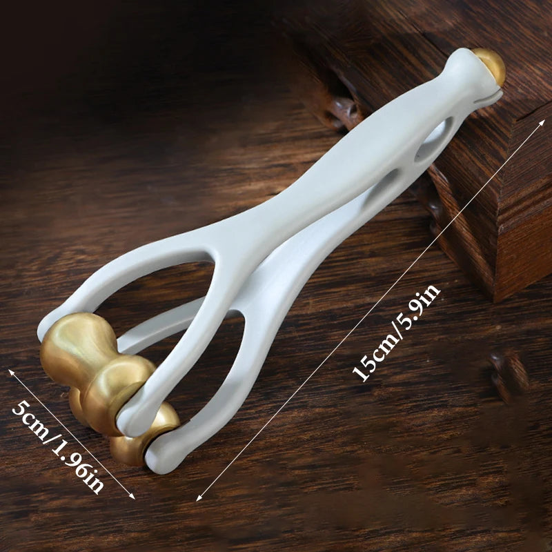 Dual-Row Brass & Bian Stone Finger Roller Massager Finger Roller Massager QXL