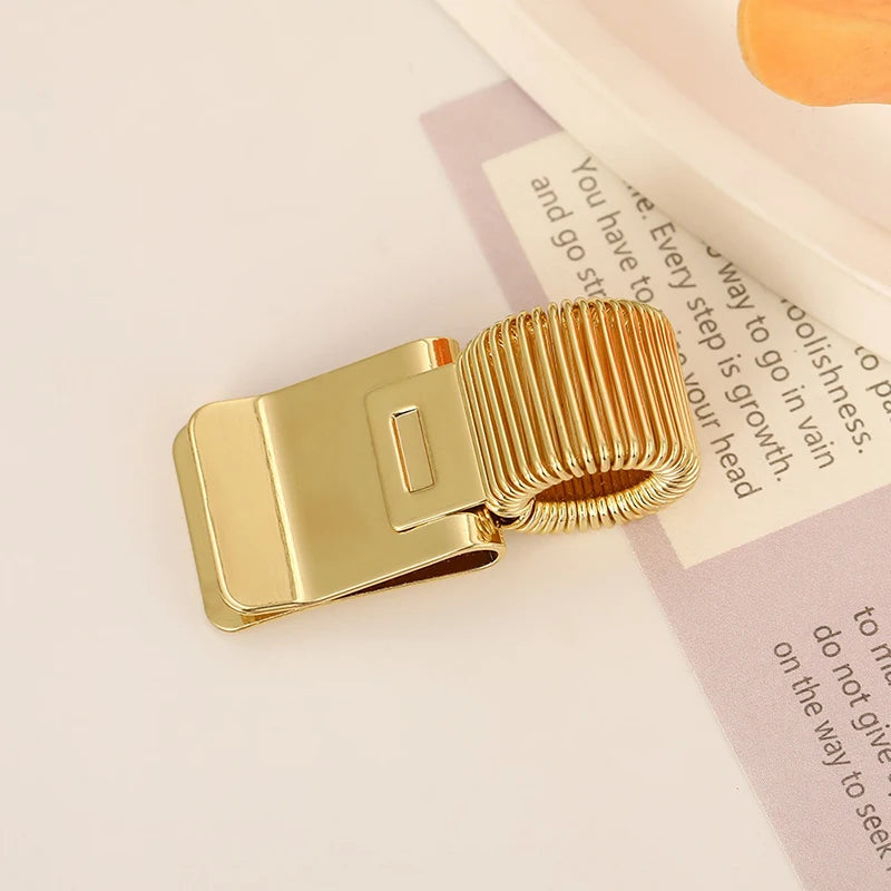 Gold Retro Metal Spring Pen Clip for Notebooks & School Pen Clip Accessory QXL A2