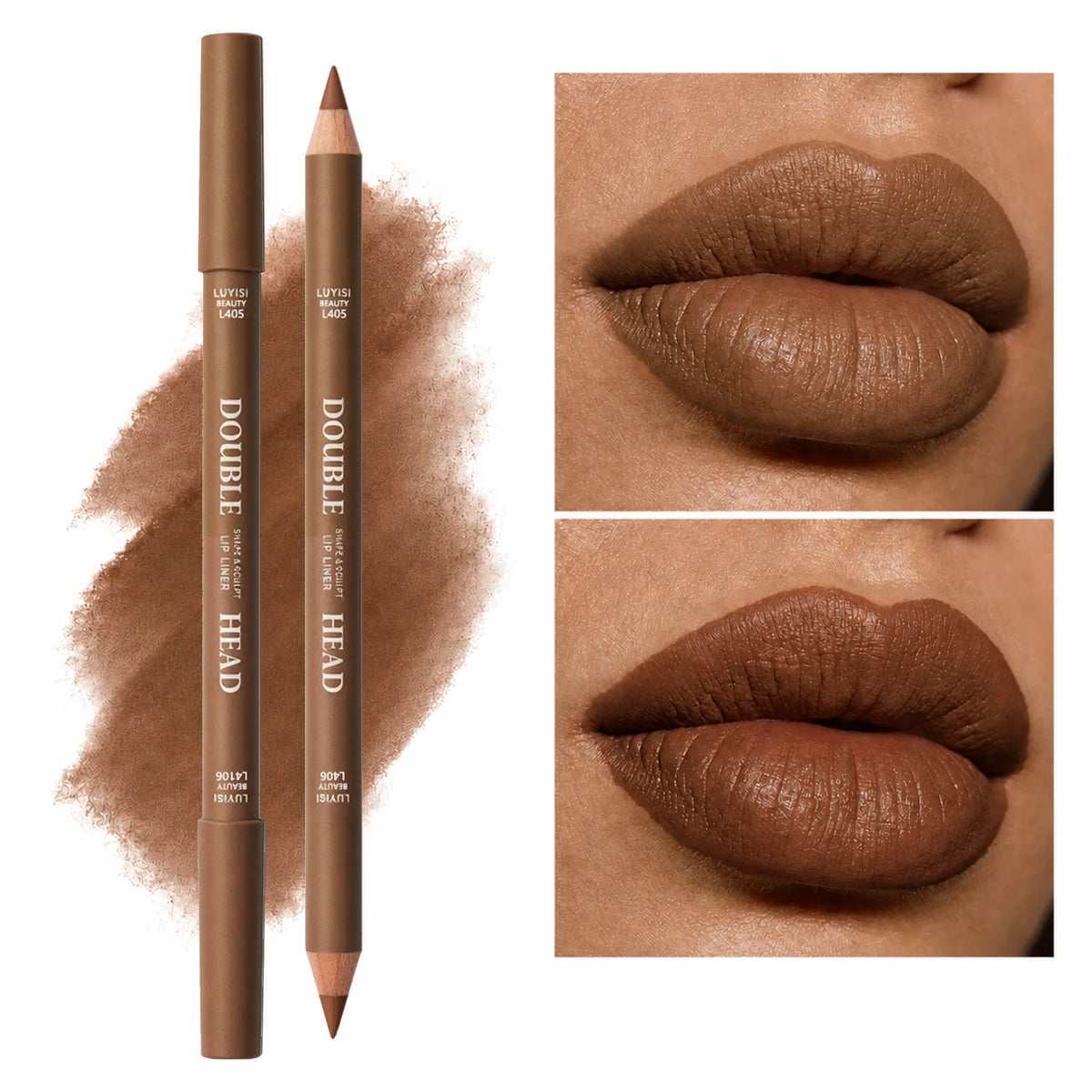 2-in-1 Dual Shade Lip Liner Pencil | Waterproof Matte Lip Liner Pencil QXL