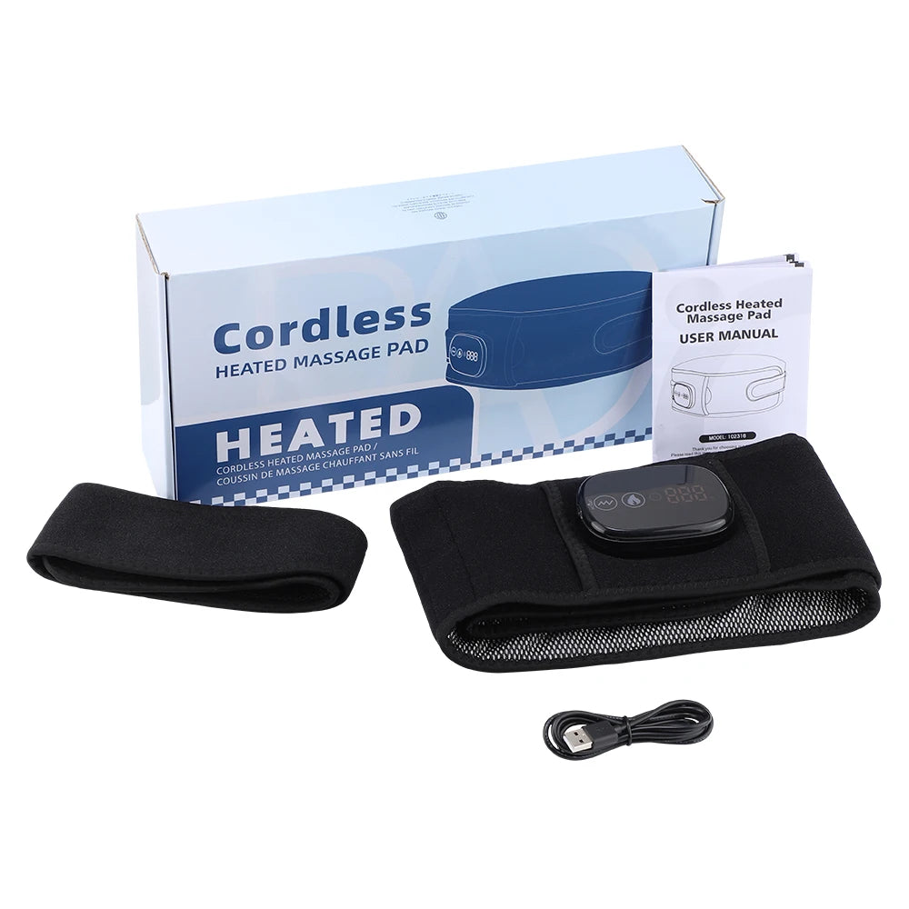 Hailicare Cordless Heated Waist Massage Belt | Red Light Therapy Heated Massage Belt QXL black