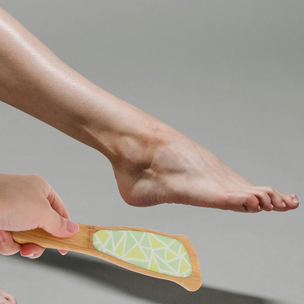 Portable Foot File & Callus Remover | Bamboo Glass Pedicure Foot File Tool QXL