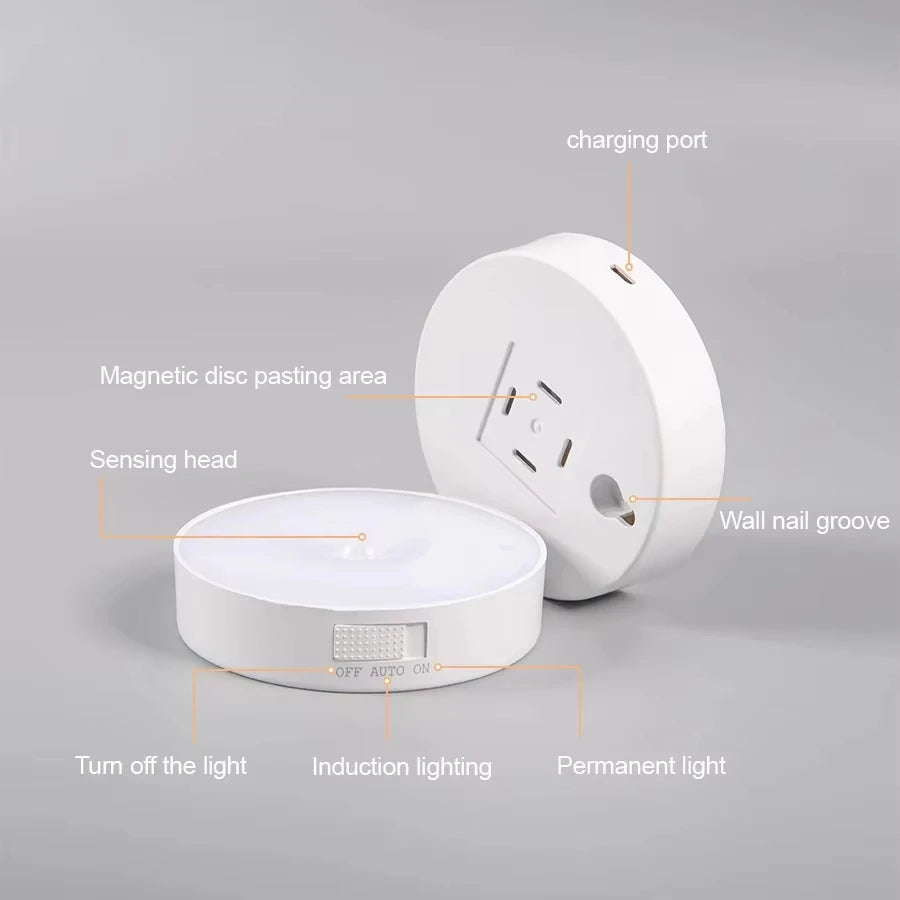 Motion Sensor LED Night Light – Type-C Rechargeable Wireless Motion Sensor Night Light QXL