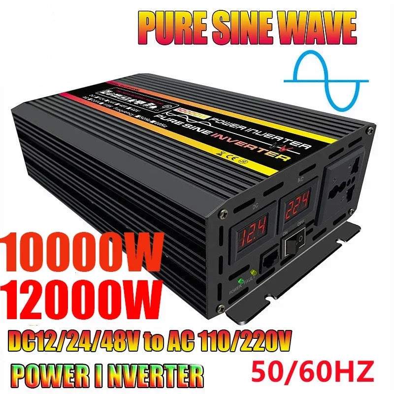 8000W–10000W Pure Sine Wave Power Inverter DC 12V/24V to AC 220V Pure Sine Wave Inverter QXL 8000W 220V 50HZ 48v