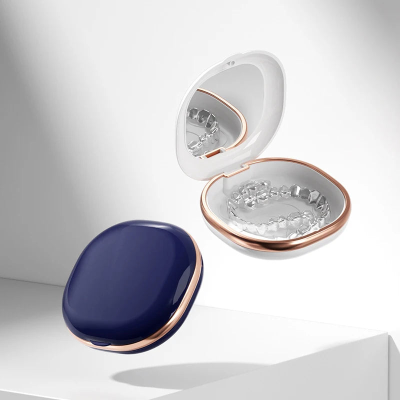Magnetic Dental Retainer Case with Mirror | Travel Aligner Box Dental Retainer Case QXL