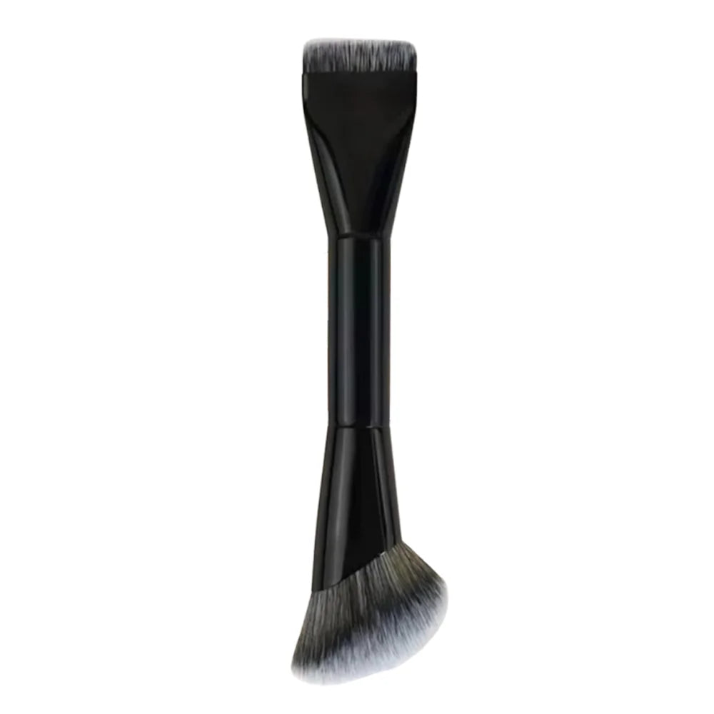 Double-Ended Foundation & Contour Brush | 2-in-1 Tool Makeup Brush QXL Black