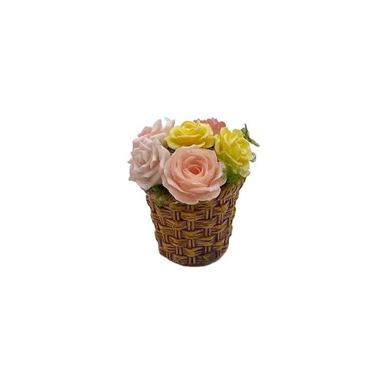 6-Piece Miniature Potted Flowers Set for Dollhouse Décor Dollhouse Miniatures QXL Yellow