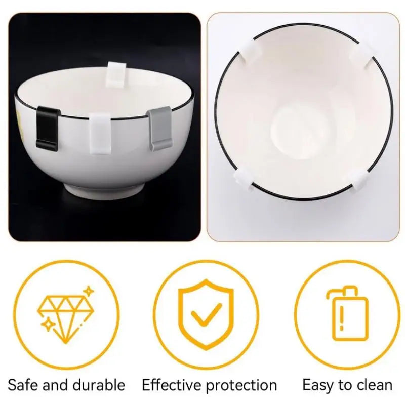 4-Pack Silicone Cookware Lid Protector Clips for Stacking Cookware Lid Clips QXL