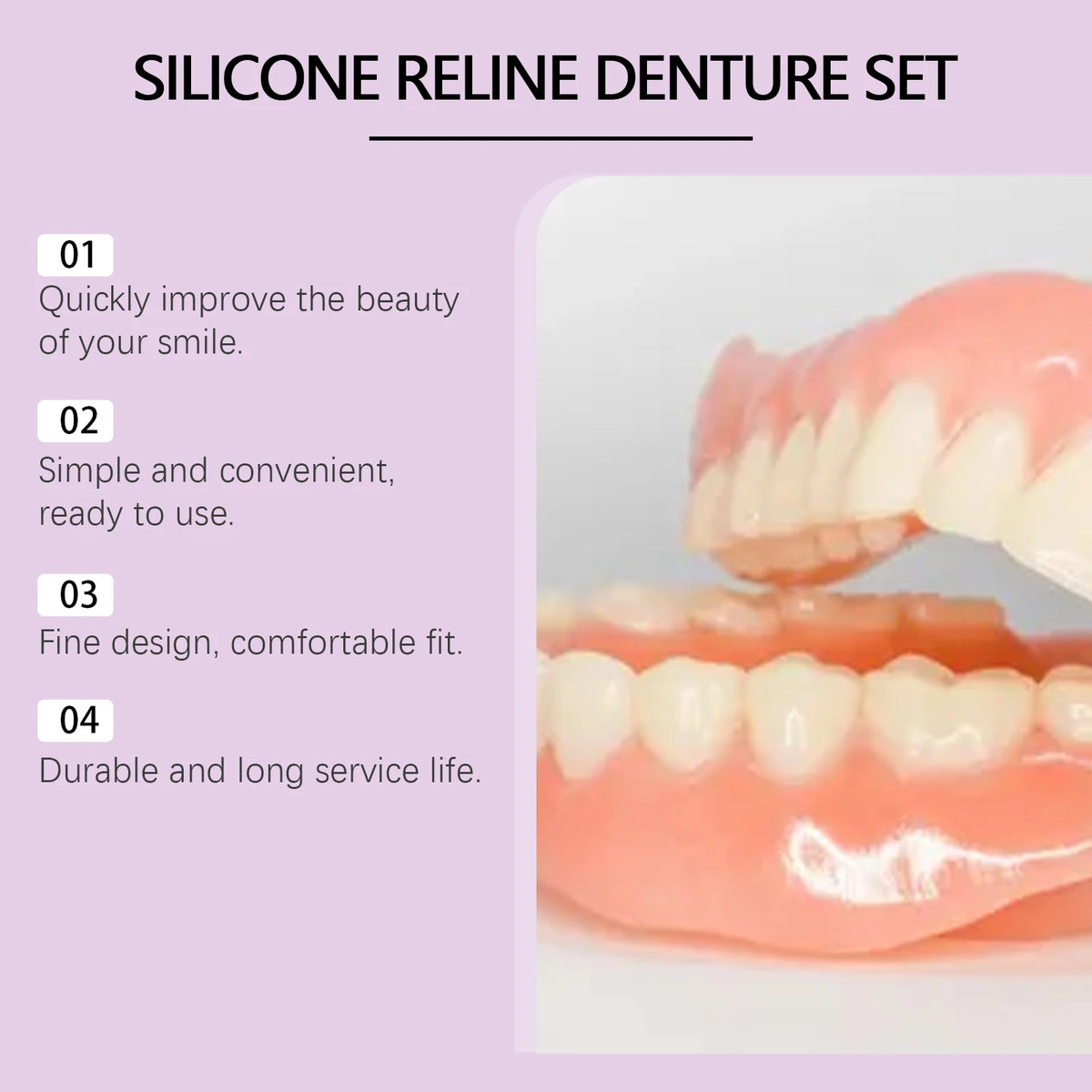 Silicone Temporary Denture Set | Flexible Simulation Teeth Temporary Denture Set QXL