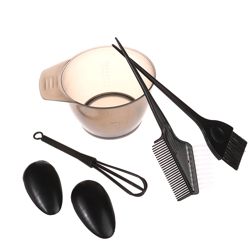5-Piece Hair Dye Brush & Bowl Set | Ear Caps & Mixing Rod Hair Colouring Kit QXL one set