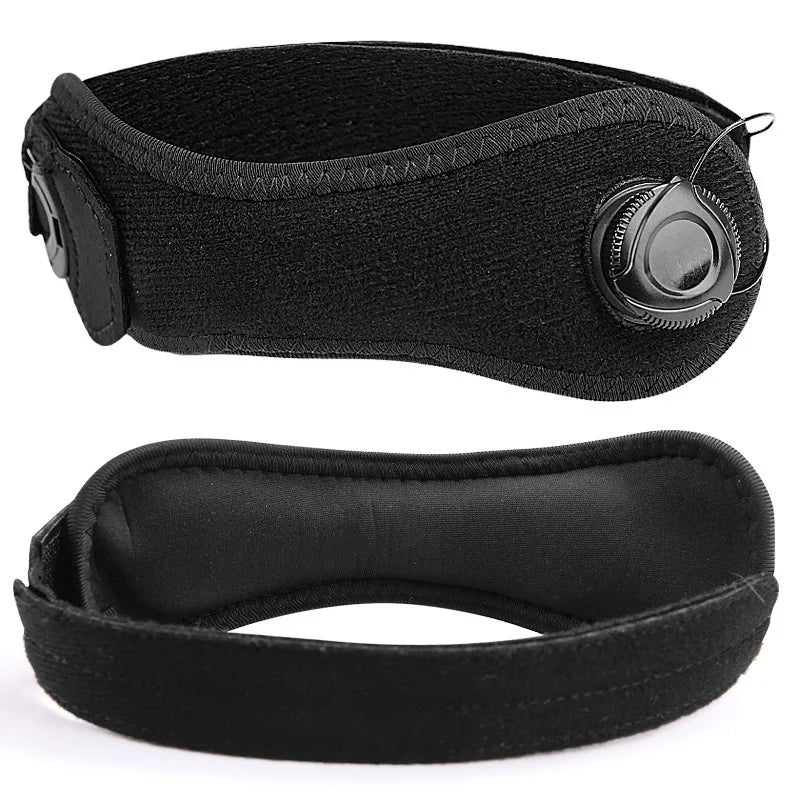 Adjustable Knob Patella Knee Strap | Sports Support Band Knee Support Strap QXL Black