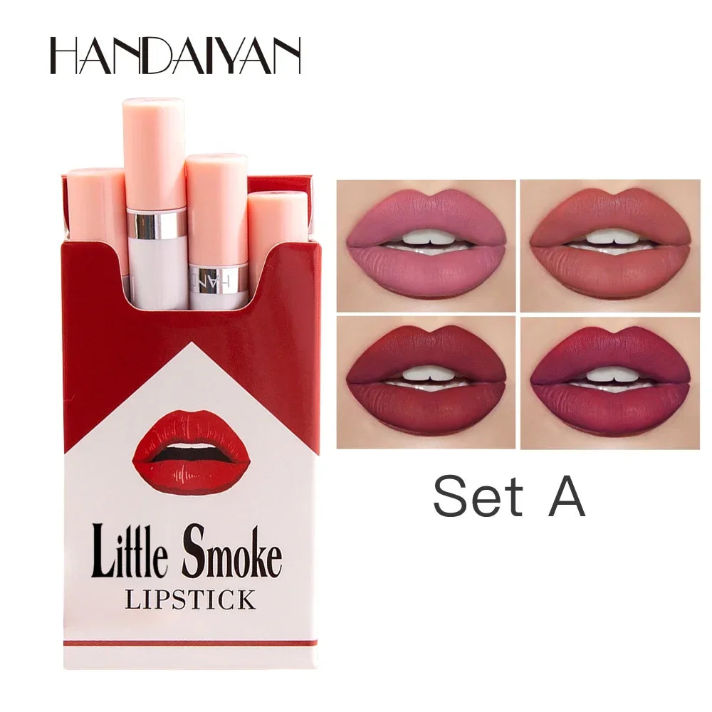 Handaiyan Matte Velvet Lipstick Set – 4 Pcs Long-Lasting Matte Lipstick Set QXL 10475-A