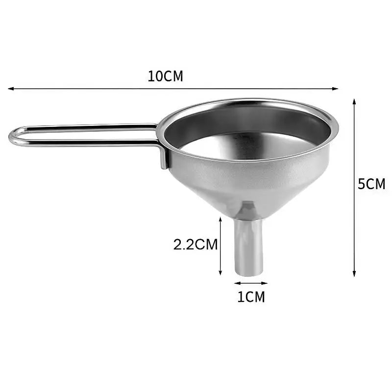 Stainless Steel Funnel with Handle | Small Metal Bottle Funnel Kitchen Funnel QXL