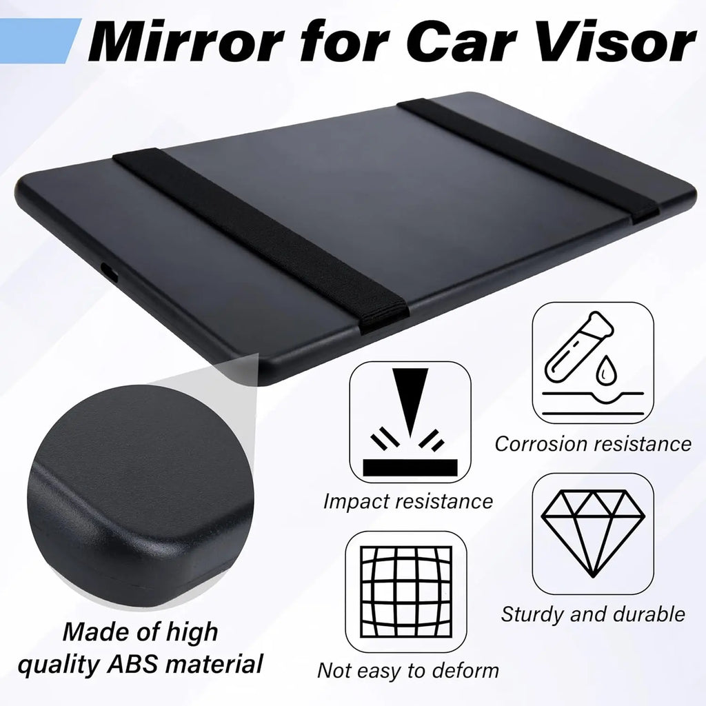 Car Sun Visor Makeup Mirror with Straps | Universal Fit Car Visor Mirror QXL