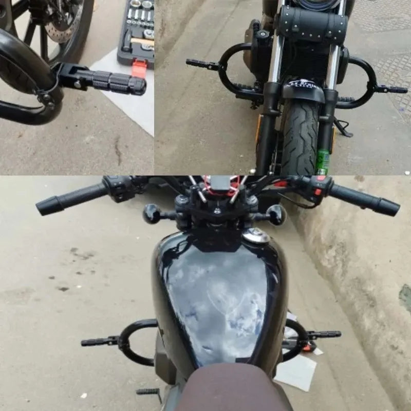 M8 Foldable Motorcycle Rear Footpegs | CNC Aluminium Universal Motorcycle Footpegs QXL