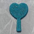 Diamond Heart-Shaped Handheld Makeup Mirror | Portable Handheld Makeup Mirror QXL blue