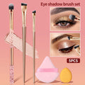KOSSHOW 5-Pc Rose Gold Eye Makeup Brush Set & Sponge Eye Makeup Brush Set QXL Gold