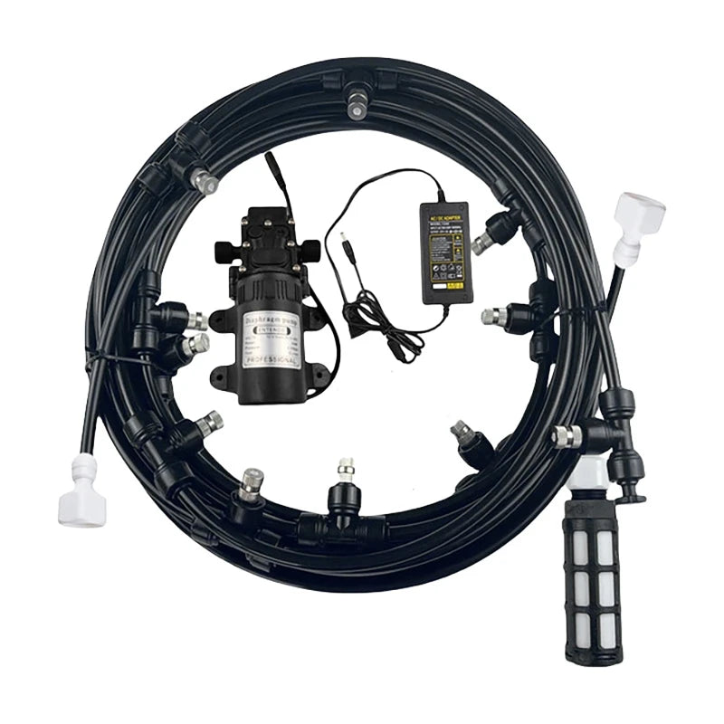 18M Garden Misting System – Electric Pump & 26 Nozzles Garden Misting System QXL