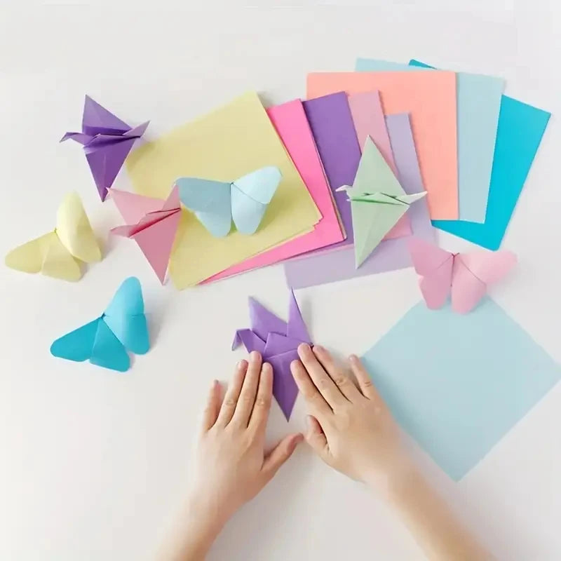 200-Piece 10-Color Square Origami Paper Set | Mixed Colors Origami Paper Set QXL