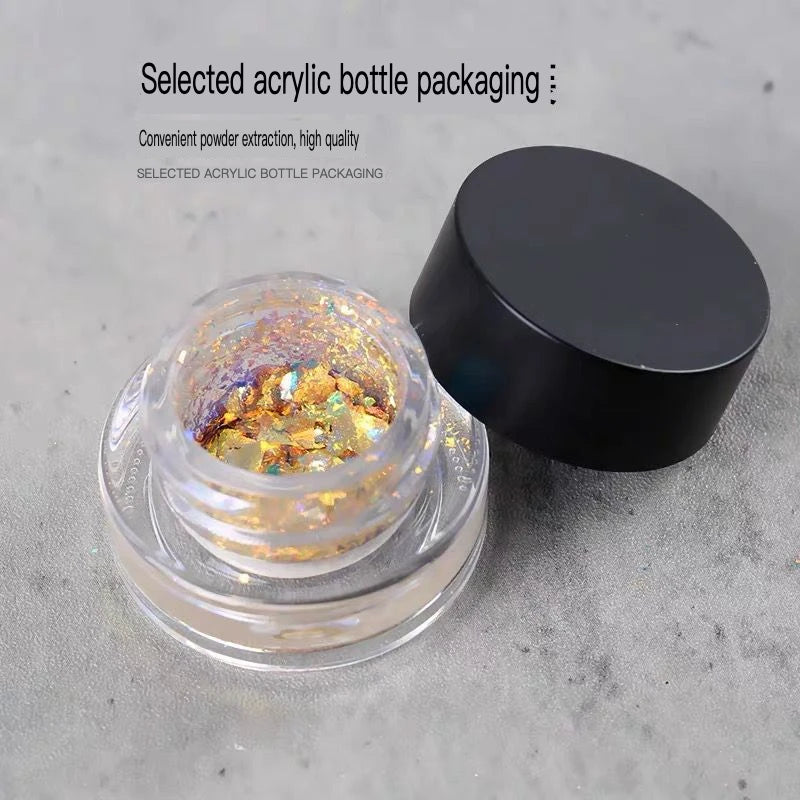 Opal Nail Glitter Powder | Holographic Snow Velvet Effect Nail Glitter Powder QXL