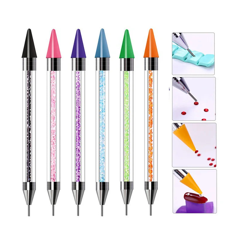 Dual-Head Rhinestone Picker Wax Dotting Pen | Nail Art Tool Nail Art Dotting Pen QXL