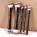 MAANGE 5-Piece Makeup Brush Set | Foundation & Eyeshadow Kit Makeup Brush Set QXL coffee brown