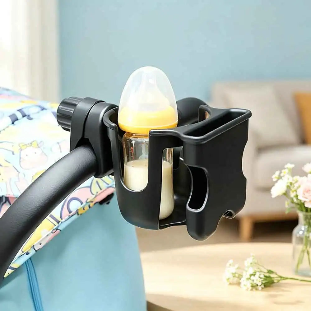 2-in-1 Baby Stroller Cup & Phone Holder | Black Stroller Accessory QXL