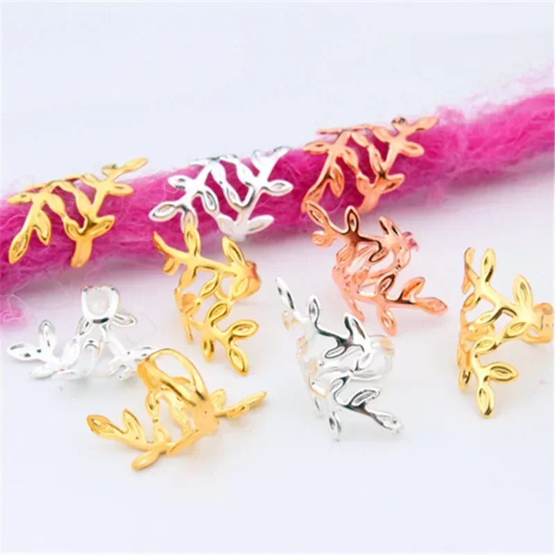 Gold & Silver Dreadlock Hair Rings | Adjustable Braid Cuff Clips Braid Hair Rings QXL 60 pcs mixed color