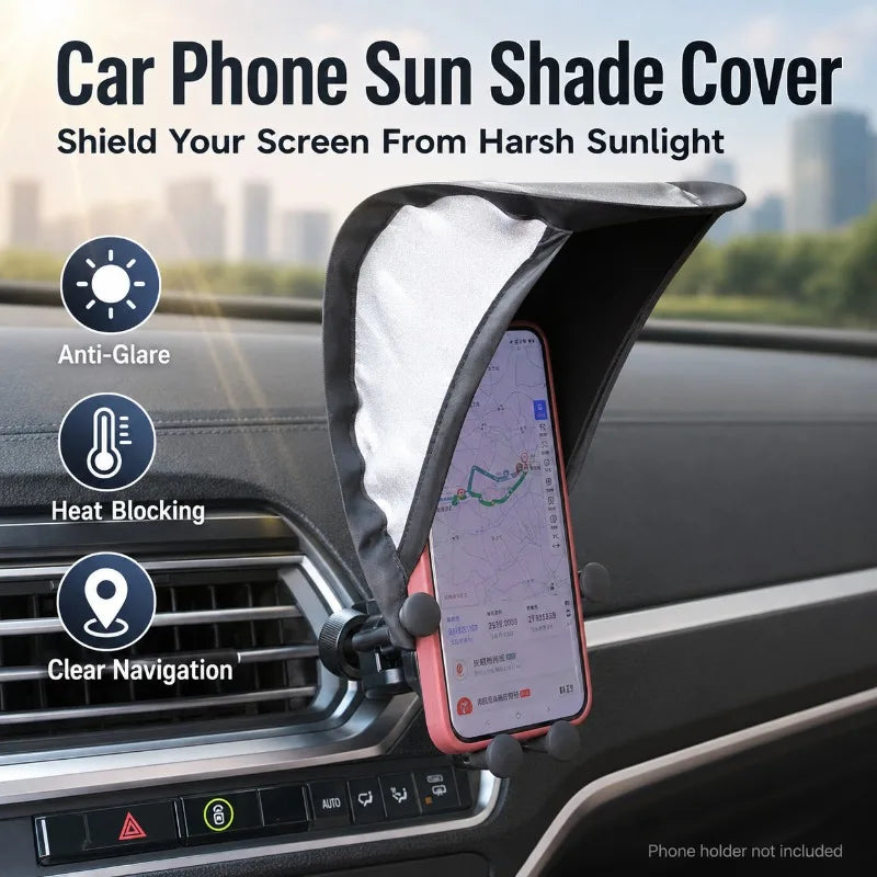 Foldable Car Phone Sun Shade Cover | Anti-Glare GPS Visor Car Phone Sun Shade QXL