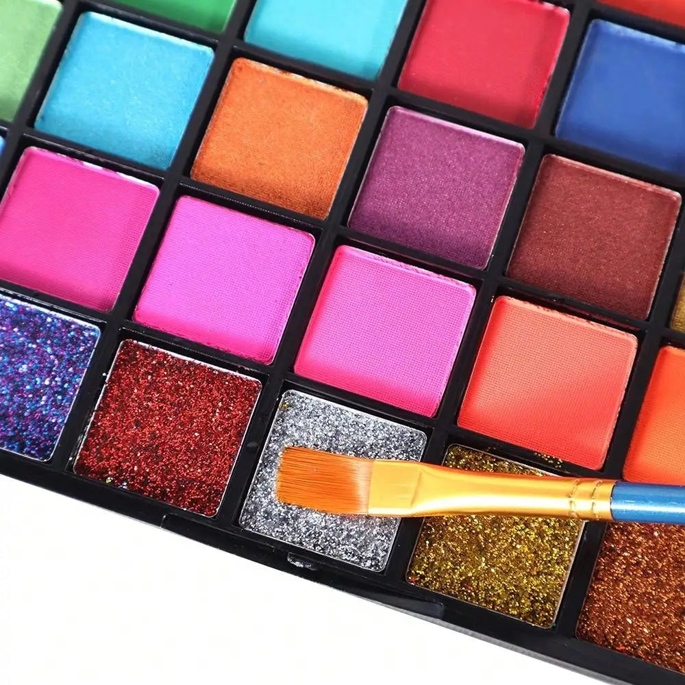 54-Color Water-Activated Face & Body Paint Palette | 58g Face & Body Paint QXL